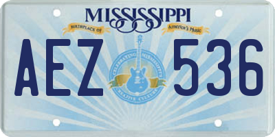 MS license plate AEZ536