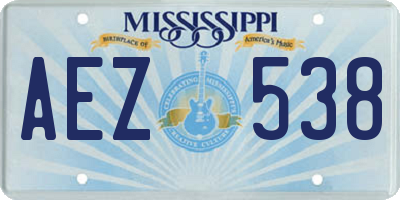 MS license plate AEZ538