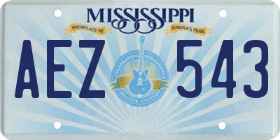 MS license plate AEZ543