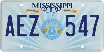 MS license plate AEZ547