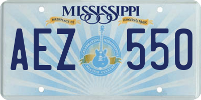 MS license plate AEZ550