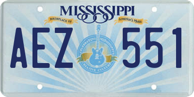 MS license plate AEZ551