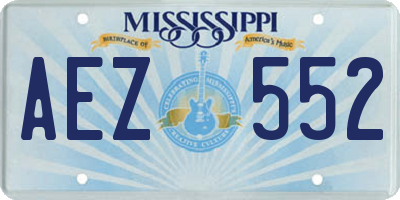 MS license plate AEZ552
