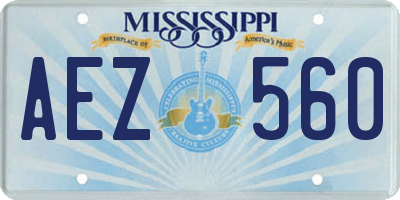 MS license plate AEZ560