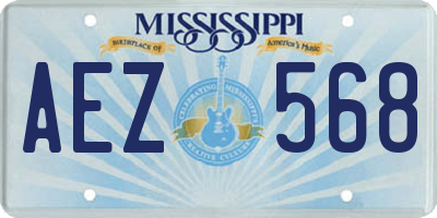 MS license plate AEZ568