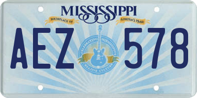 MS license plate AEZ578