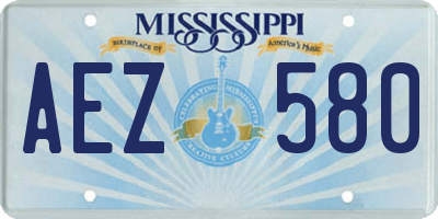 MS license plate AEZ580