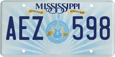 MS license plate AEZ598