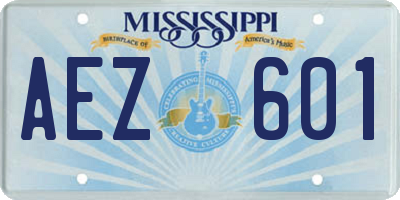 MS license plate AEZ601