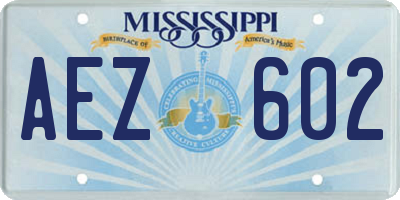 MS license plate AEZ602