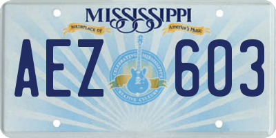 MS license plate AEZ603