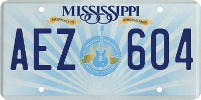 MS license plate AEZ604