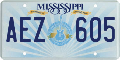 MS license plate AEZ605