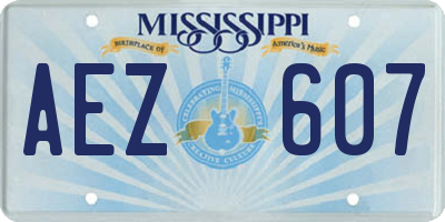 MS license plate AEZ607