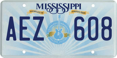 MS license plate AEZ608