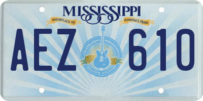 MS license plate AEZ610