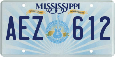 MS license plate AEZ612
