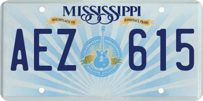 MS license plate AEZ615