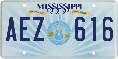 MS license plate AEZ616