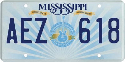 MS license plate AEZ618