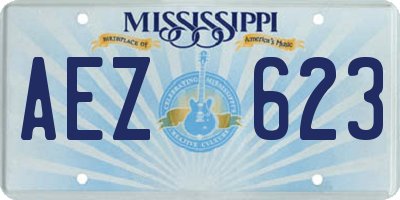 MS license plate AEZ623
