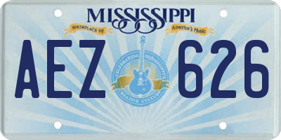 MS license plate AEZ626