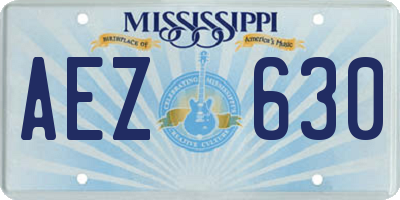 MS license plate AEZ630