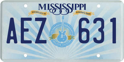 MS license plate AEZ631