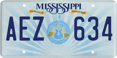 MS license plate AEZ634