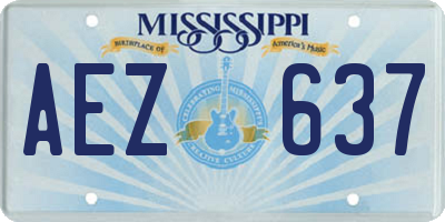MS license plate AEZ637