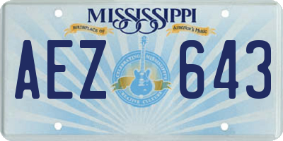 MS license plate AEZ643