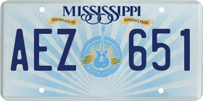MS license plate AEZ651