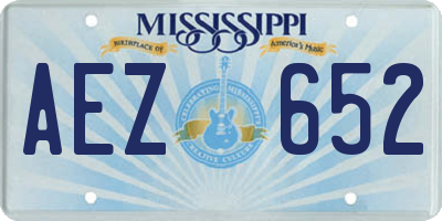 MS license plate AEZ652
