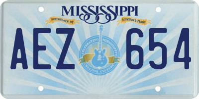 MS license plate AEZ654