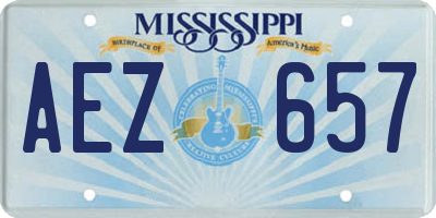 MS license plate AEZ657
