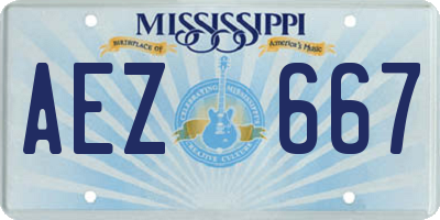 MS license plate AEZ667