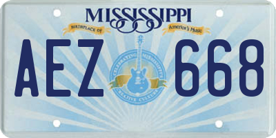 MS license plate AEZ668