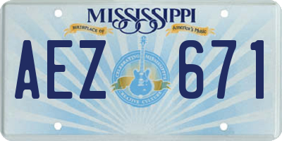MS license plate AEZ671