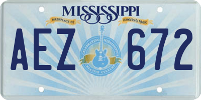 MS license plate AEZ672