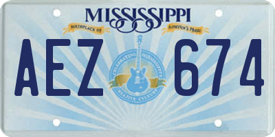 MS license plate AEZ674