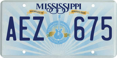 MS license plate AEZ675