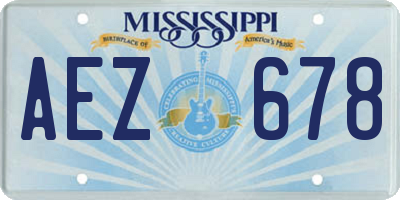 MS license plate AEZ678