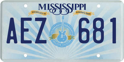 MS license plate AEZ681