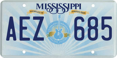 MS license plate AEZ685