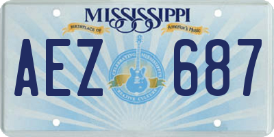 MS license plate AEZ687