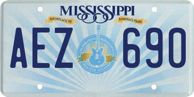 MS license plate AEZ690