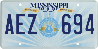 MS license plate AEZ694