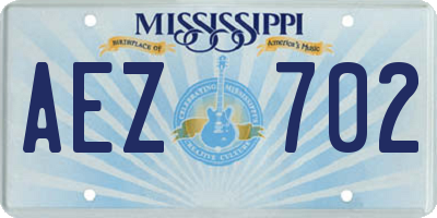 MS license plate AEZ702