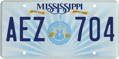 MS license plate AEZ704