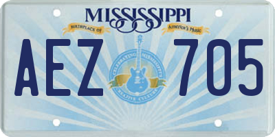 MS license plate AEZ705